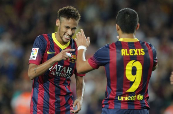 Neymar and Sanchez doing the business for Barca 